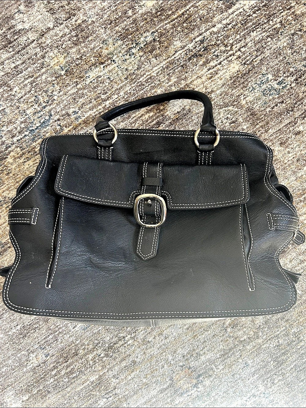 DKNY Black Leather Shoulder Bag